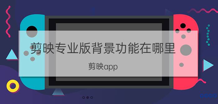 剪映专业版背景功能在哪里 剪映app 入口？